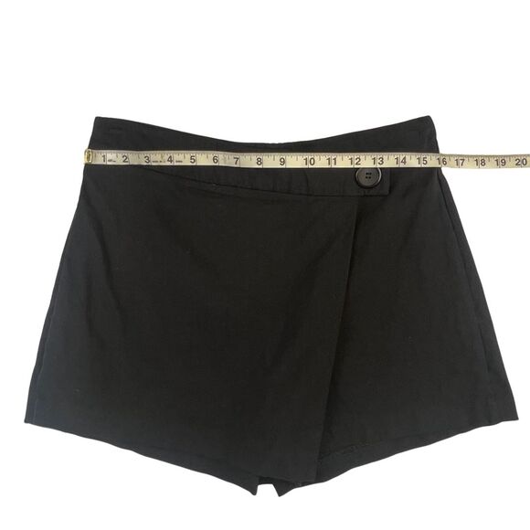 Joe B Wrap Skort XL Black Minimalist Retro Y2K Preppy Dark Academia Mini Skort - Picture 3 of 9